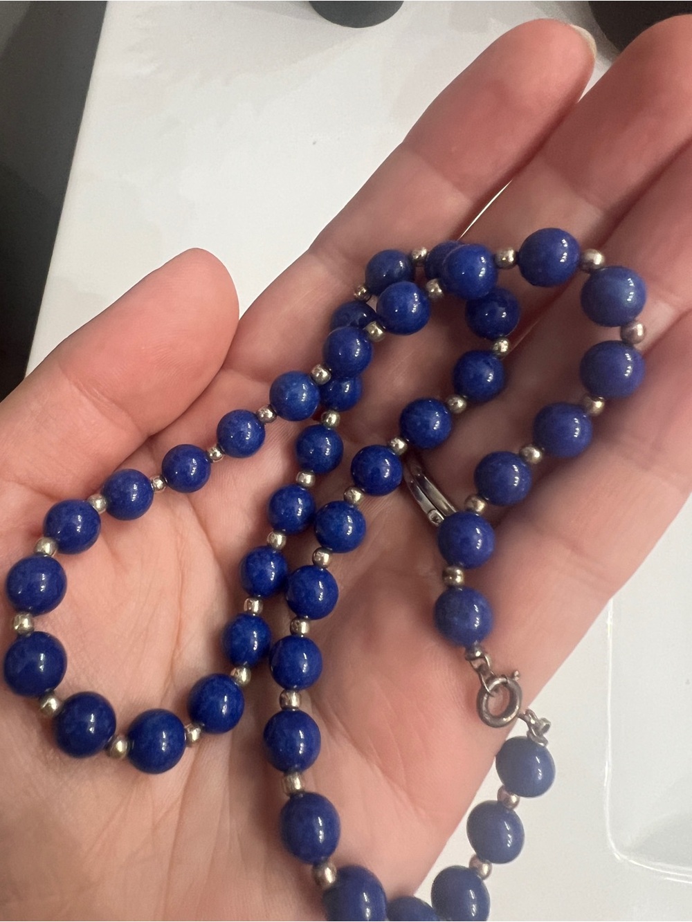 Navy pearl Necklace - Women's Jewelry